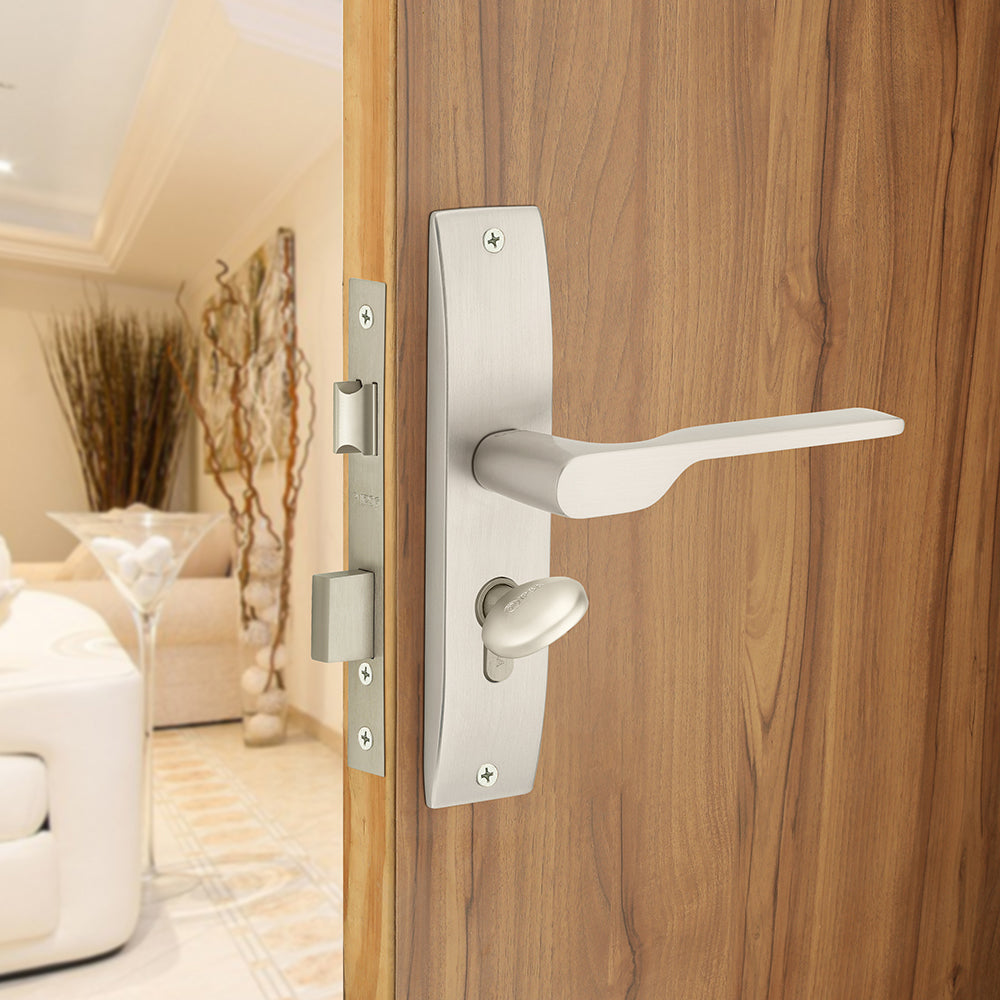 IPSA Orange Iris Handle Series on 8" Plate CYS Lockset with 60mm Coin and Knob - MSS Finish